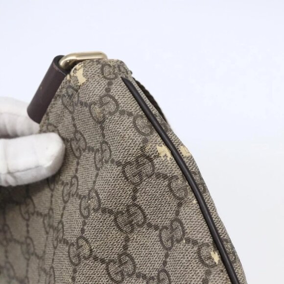 GUCCI GG Supreme Shoulder Bag PVC Beige Gold Auth - Picture 13 of 16